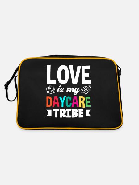 L’amour est ma tribu maternelle - Sac Retro - noir/or - Dos