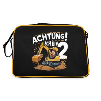 2ème anniversaire garçon 2 ans excavatrice chantier - Sac Retro - noir/or - Dos