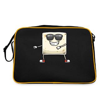 Dancing Tofu for Vegans and Tofu Lovers - Retro Bag - black/gold - Back