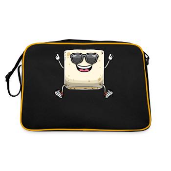 Dancing Tofu for Vegans and Tofu Lovers - Retro Bag - black/gold - Back