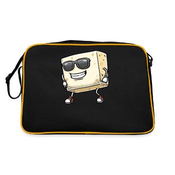 Dancing Tofu for Vegans and Tofu Lovers - Retro Bag - black/gold - Back