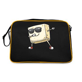 Dancing Tofu for Vegans and Tofu Lovers - Retro Bag - black/gold - Back
