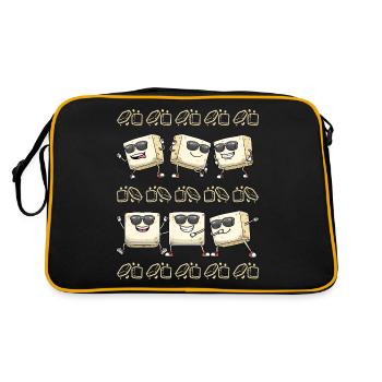 Dancing Tofu for Vegans and Tofu Lovers - Retro Bag - black/gold - Back