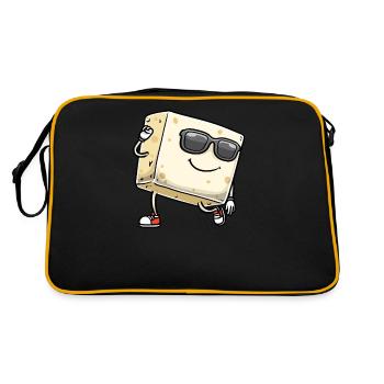 Dancing Tofu for Vegans and Tofu Lovers - Retro Bag - black/gold - Back