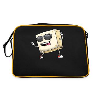 Dancing Tofu for Vegans and Tofu Lovers - Retro Bag - black/gold - Back