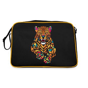 Jaguar géométrique coloré en bond - Sac Retro - noir/or - Dos