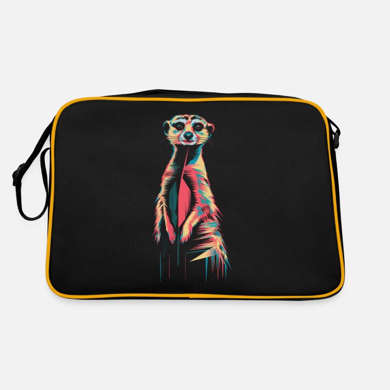 Farbenfrohes Erdmännchen Kunstwerk Retro Tasche