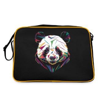 Colorful Panda Head Abstract Art - Retro Bag - black/gold - Back