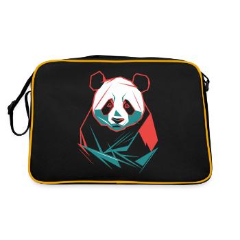 Abstract Panda with Modern Colors - Retro Bag - black/gold - Back