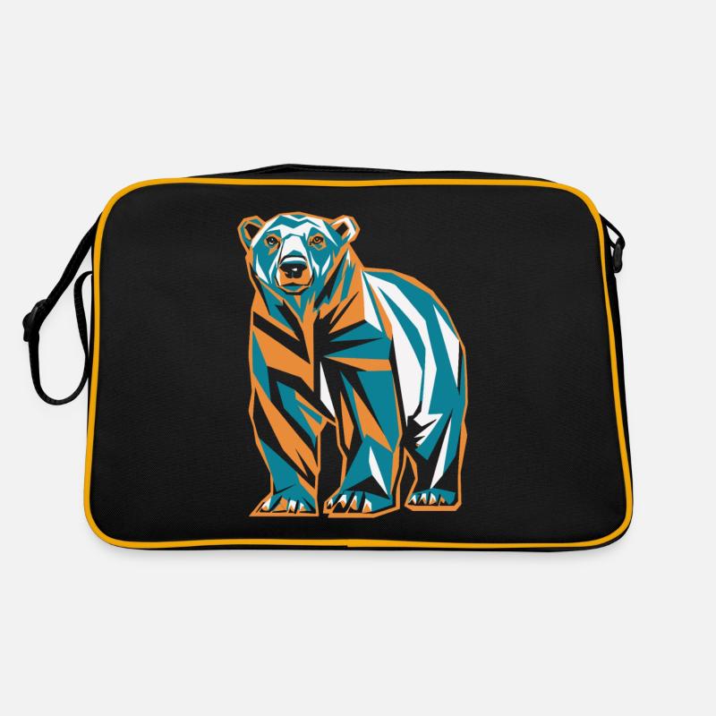 Ours coloré dans le style géométrique Sac Retro