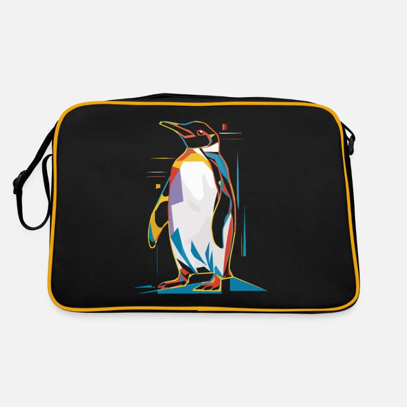 Colorful Geometric Penguin Retro Bag