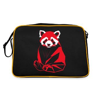 Geometric Red Panda Artwork - Retro Bag - black/gold - Back