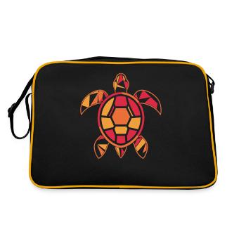 Tortue colorée aux formes géométriques - Sac Retro - noir/or - Dos