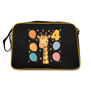 Fête d’anniversaire des enfants girafe du 4e anniversaire - Sac Retro - noir/or - Dos