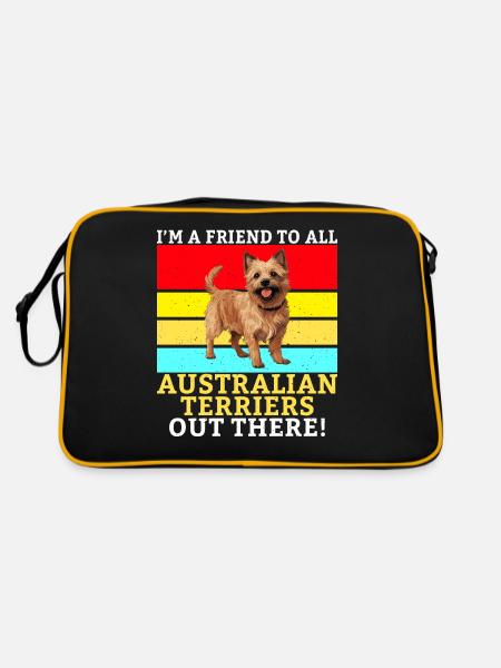 Cadeaux pour terrier australien - Sac Retro - noir/or - Dos