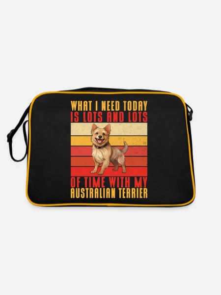 Australian Terrier Gifts - Retro Bag - black/gold - Back