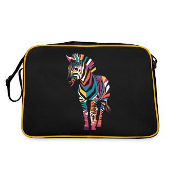 Colorful Zebra Artwork for Animal Lovers - Retro Bag - black/gold - Back