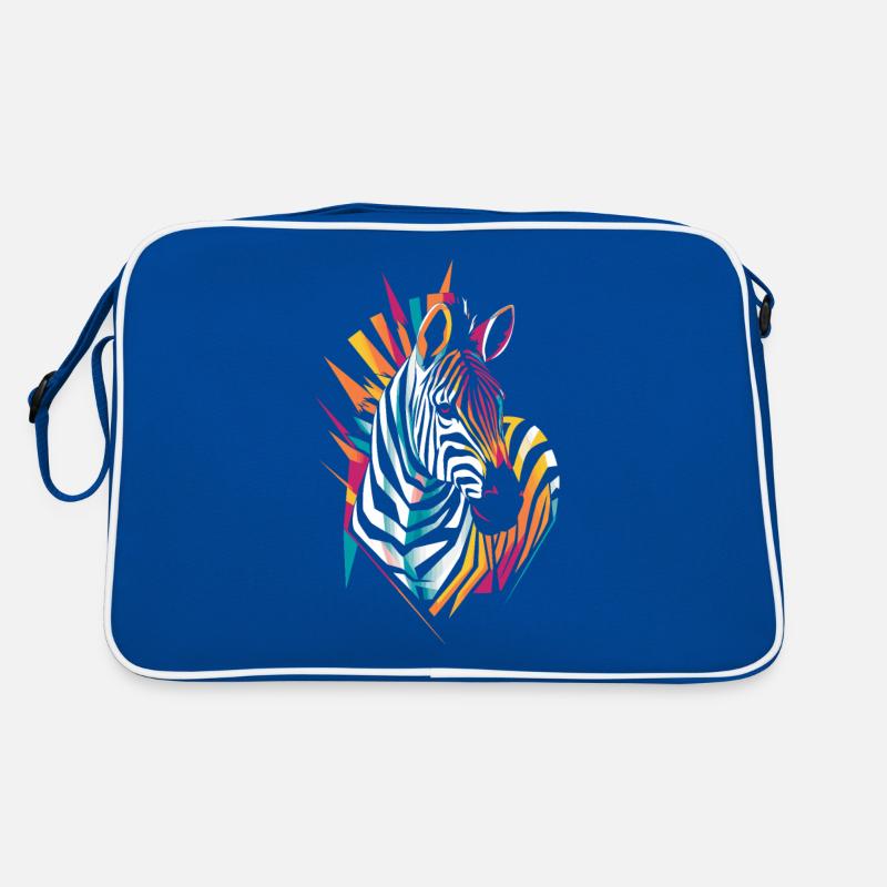 Colorful Zebra Artwork Illustration Retro Bag
