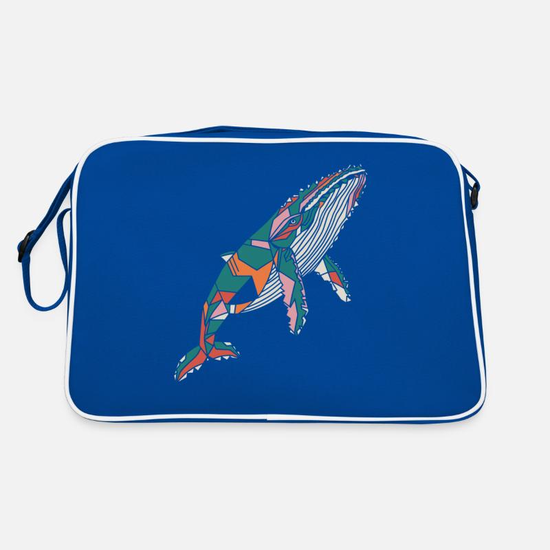 Colorful Geometric Whale Artwork Retro Bag