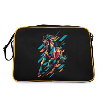 Conception géométrique colorée du cheval - Sac Retro - noir/or - Dos