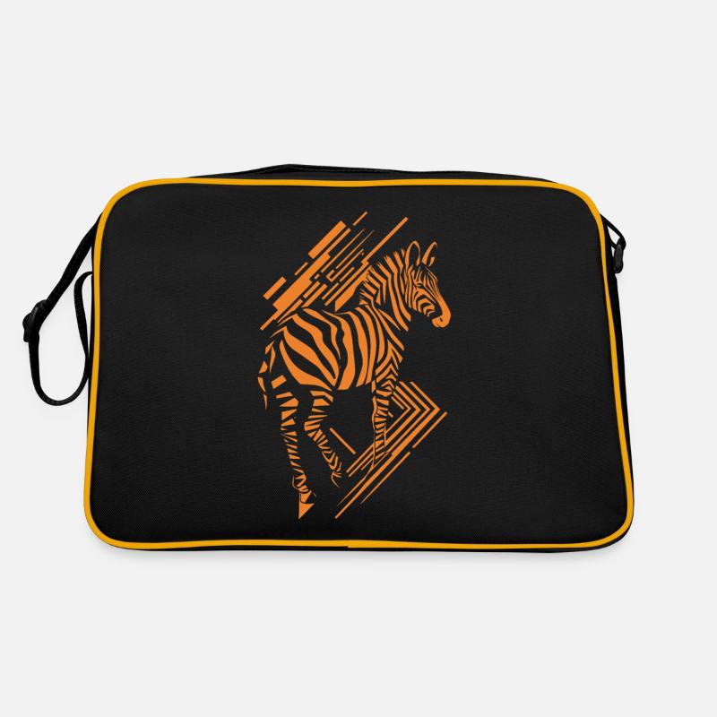 Modern zebra pattern in orange Retro Bag