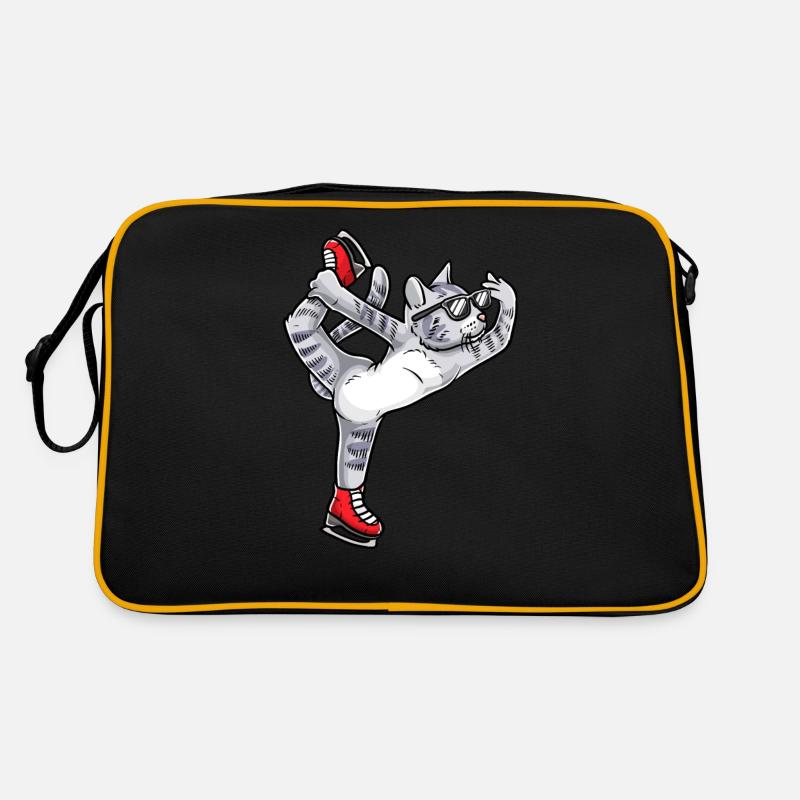 Eiskunstlauf- Katze Eiskunstlaufen Retro Tasche