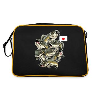 Drôle de sandre Poisson Zander - Sac Retro - noir/or - Dos