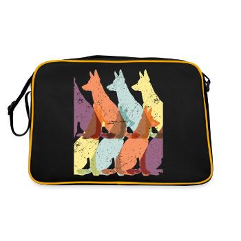 Malinois Chien Art Années 60 Style Minimal - Sac Retro - noir/or - Dos