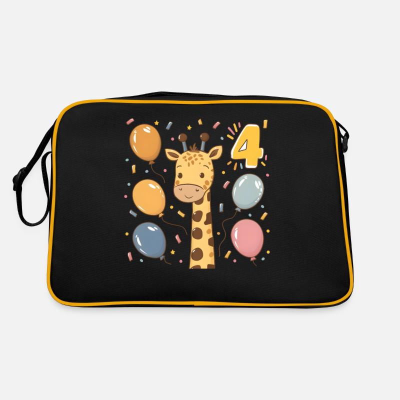 4. Geburtstag Giraffe Kindergeburtstag Retro Tasche