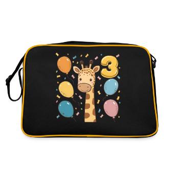 Fête d’anniversaire des enfants girafe du 3e anniversaire - Sac Retro - noir/or - Dos