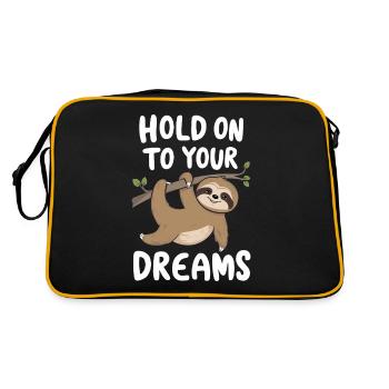 sloth insParesseux Inspirational Motivational Cita - Sac Retro - noir/or - Dos
