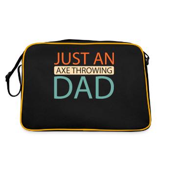 Axtwerfen Axtwerfer Just An Axe Throwing Dad - Retro Tasche - Schwarz/Gold - Hinten