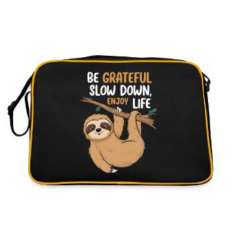 Be grateful, slow down, enjoy life - - Retro Bag - black/gold - Back