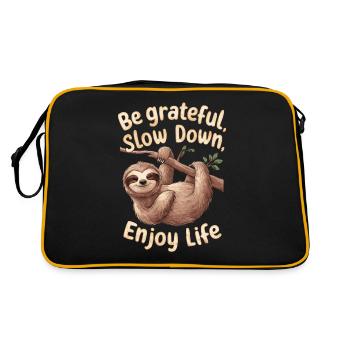 Be grateful, slow down, enjoy life - - Retro Bag - black/gold - Back