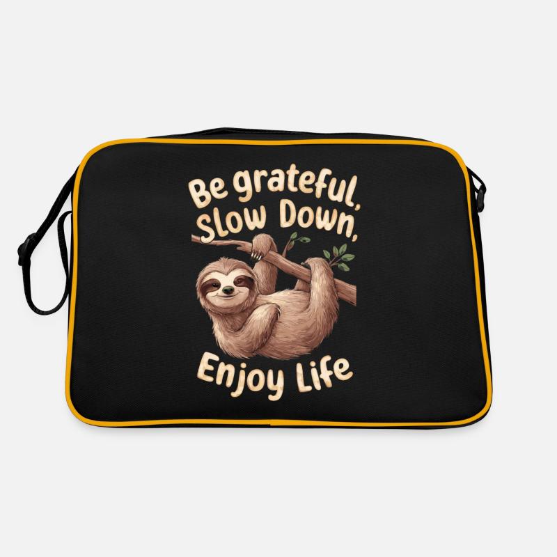 Sei Dankbar, Entschleunige, Genieße das Leben - Retro Tasche