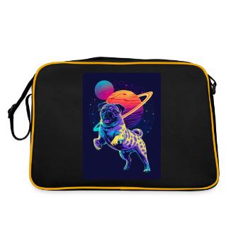 Animal Art Planet Fantasy Artwork avec Carlin dans le - Sac Retro - noir/or - Dos