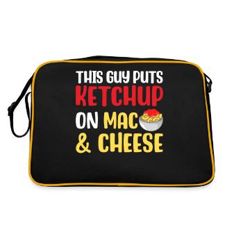 Dieser Typ macht Ketchup auf Mac und Käse - Retro Tasche - Schwarz/Gold - Hinten