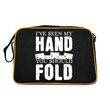 Ich habe meine Hand gesehen Du solltest aussteigen - Retro Tasche - Schwarz/Gold - Hinten