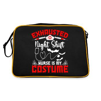 Halloween Exhausted Night Shift Nurse - Retro Bag - black/gold - Back