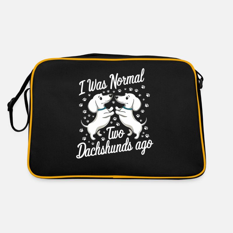 Ich War Normal Vor Zwei Dackeln Retro Tasche