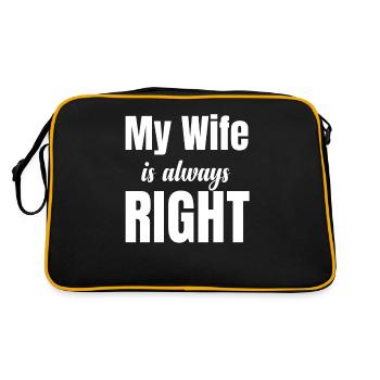 My wife is always right. Funny couple, - Retro Bag - black/gold - Back