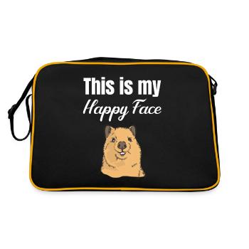 C’est mon visage heureux Quokka Lover Australien - Sac Retro - noir/or - Dos