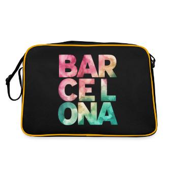 Souvenir de Barcelone Style Aquarelle - Sac Retro - noir/or - Dos