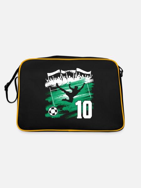 10e anniversaire 10 ans de football Joueur de football - Sac Retro - noir/or - Dos
