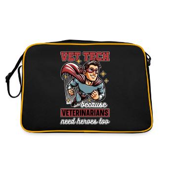 Vet Tech Because Veterinarians Need Animal Lover - Retro Bag - black/gold - Back