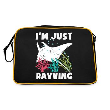 Ocean Animal Diving Stingray Mantarochen - Retro Tasche - Schwarz/Gold - Hinten