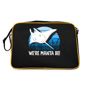 Ocean Animal Diving Stingray Mantarochen - Retro Tasche - Schwarz/Gold - Hinten