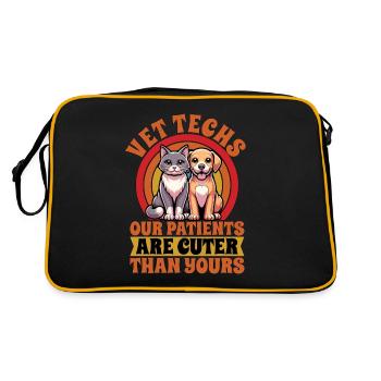 Vet Techs Our Patients Are Cuter Veterinary Clinic - Retro Bag - black/gold - Back