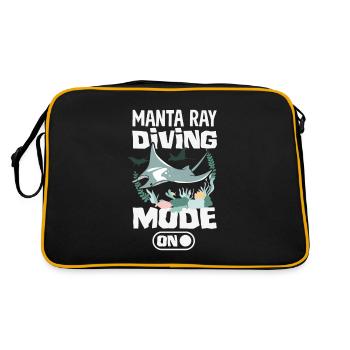 Ocean Animal Diving Stingray Mantarochen - Retro Tasche - Schwarz/Gold - Hinten