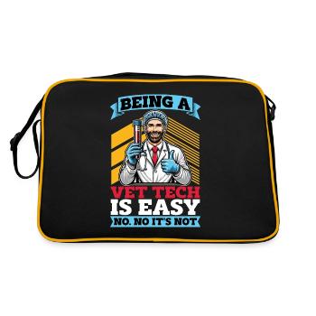 Veterinary Technician Being A Vet Tech Is Vet Med - Retro Bag - black/gold - Back
